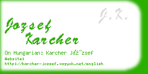 jozsef karcher business card